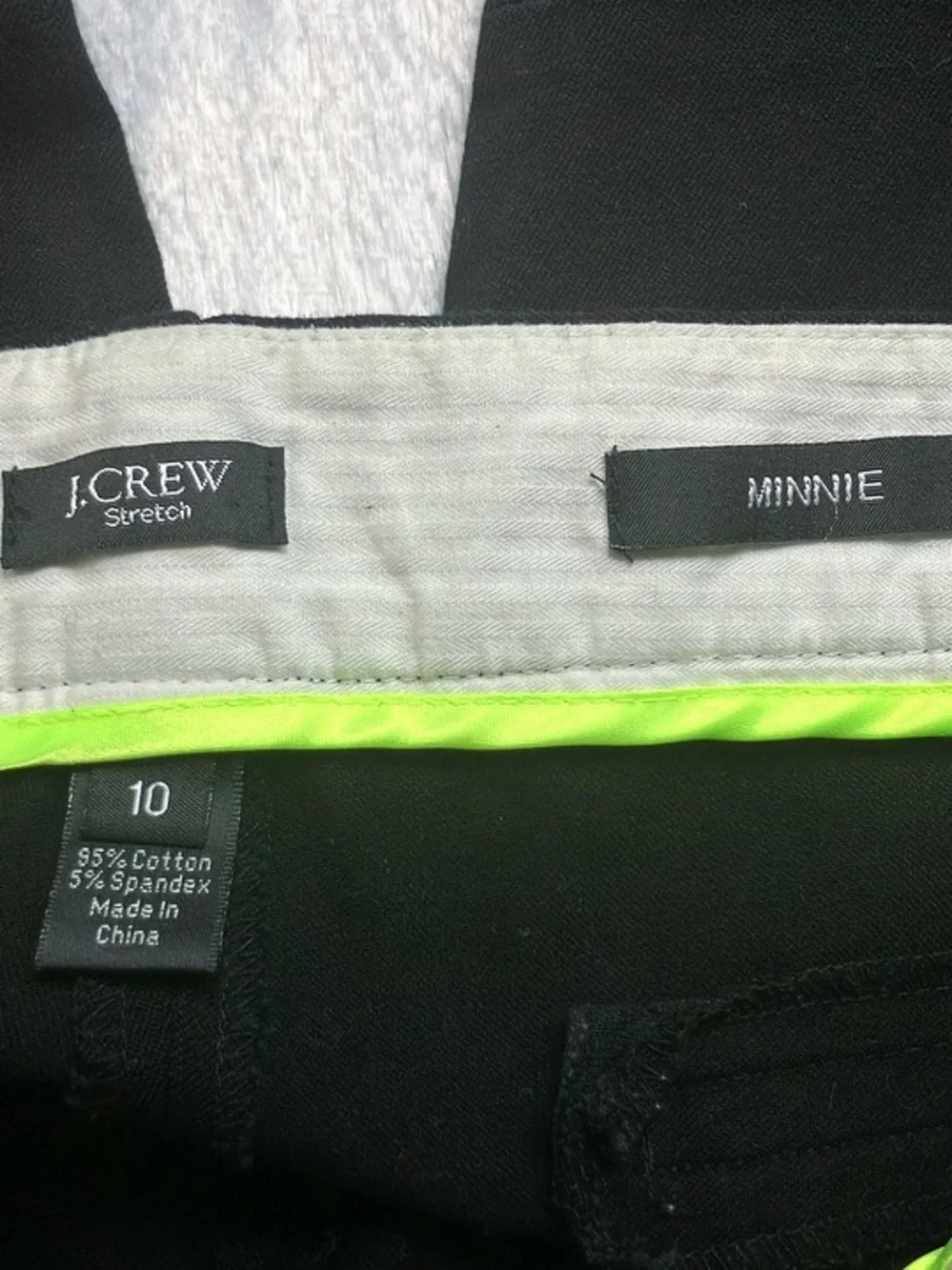 Like New Black J Crew Stretch Minnie Pants, Size 10